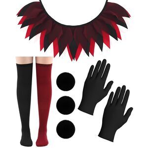 6727 6 Pcs Women's Creepy Clown Halloween Costume Accessoriess